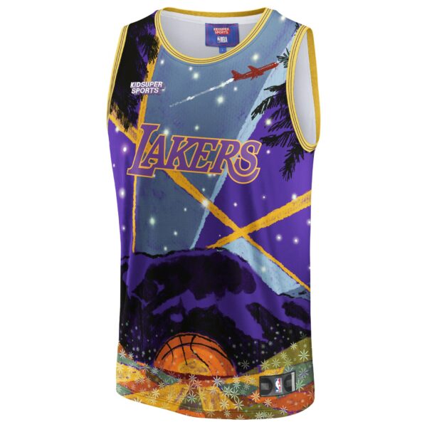 Los Angeles Lakers NBA & KidSuper Studios by Fanatics Unisex Hometown Jersey - Purple - Image 3