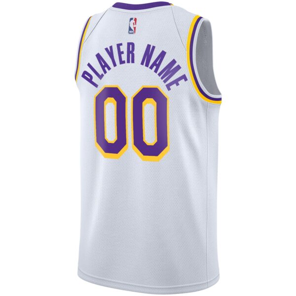 Los Angeles Lakers Nike 2020/21 Swingman Custom Jersey - Association Edition - White - Image 4