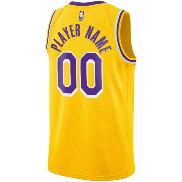 Los Angeles Lakers Nike 2020/21 Swingman Custom Jersey - Icon Edition - Gold - Image 4