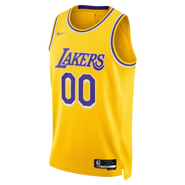 Los Angeles Lakers Nike 2021/22 Diamond Swingman Custom Jersey - Icon Edition - Gold - Image 3