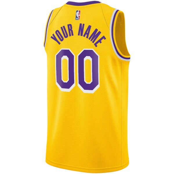 Los Angeles Lakers Nike Custom Swingman Jersey Gold - Icon Edition - Image 4
