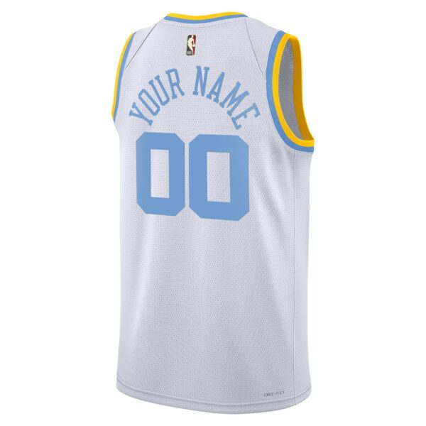 Los Angeles Lakers Nike Unisex 2022/23 Custom Swingman Jersey - Classic Edition - White - Image 4