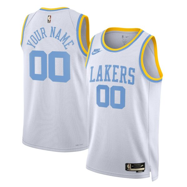 Los Angeles Lakers Nike Unisex 2022/23 Custom Swingman Jersey - Classic Edition - White - Image 2