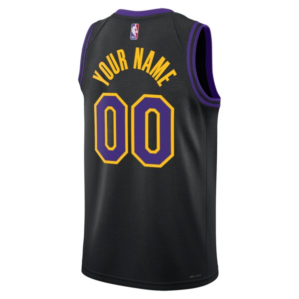 Los Angeles Lakers Nike Unisex 2023/24 Custom Swingman Jersey - Black - City Edition - Image 4
