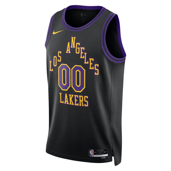 Los Angeles Lakers Nike Unisex 2023/24 Custom Swingman Jersey - Black - City Edition - Image 3