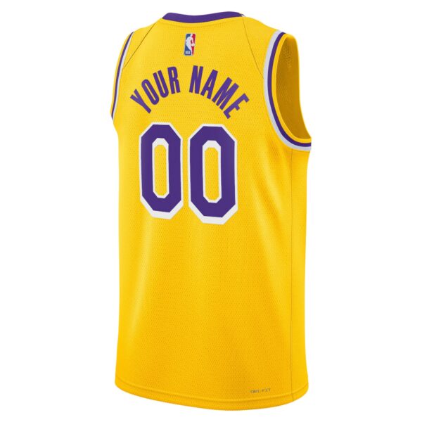 Los Angeles Lakers Nike Unisex Swingman Custom Jersey Gold - Icon Edition - Image 4
