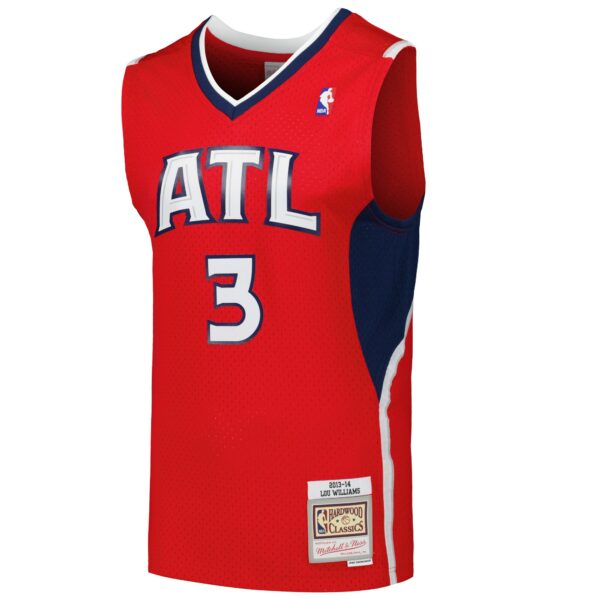 Lou Williams Atlanta Hawks Mitchell & Ness 2001/02 Hardwood Classics Swingman Jersey - Red - Image 3