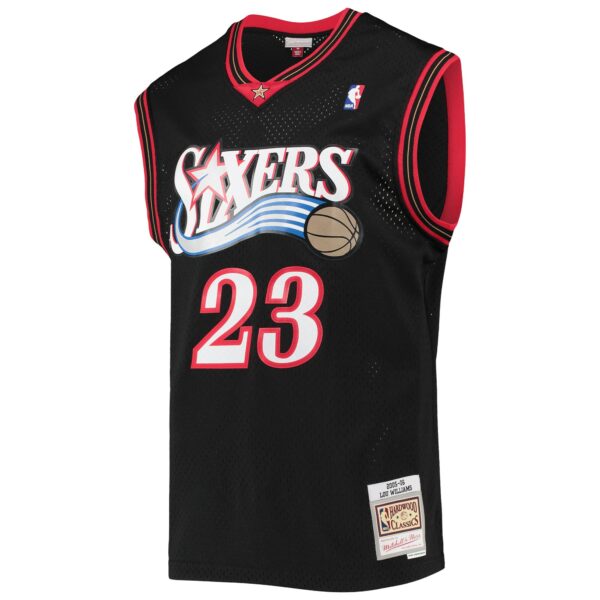 Lou Williams Philadelphia 76ers Mitchell & Ness 2005/06 Hardwood Classics Swingman Jersey - Black - Image 3