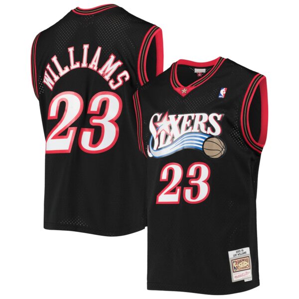 Lou Williams Philadelphia 76ers Mitchell & Ness 2005/06 Hardwood Classics Swingman Jersey - Black - Image 2