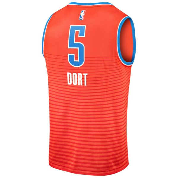Luguentz Dort Oklahoma City Thunder Fanatics Fast Break Replica Player Jersey - Statement Edition - Orange - Image 4
