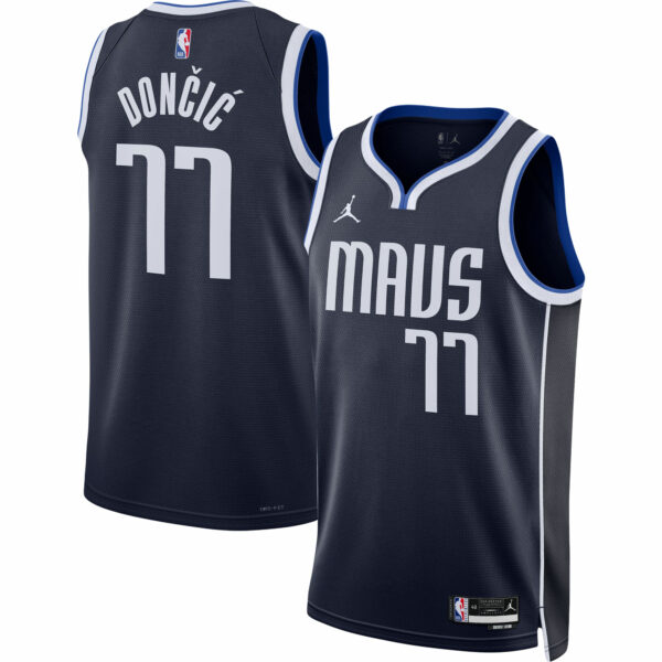 Luka Dončić Dallas Mavericks Jordan Brand Unisex Swingman Jersey - Statement Edition - Navy - Image 2