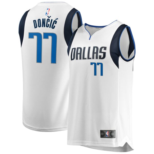 Luka Doncic Dallas Mavericks Fanatics Fast Break Men's Replica Jersey - Association Edition - White - Image 2