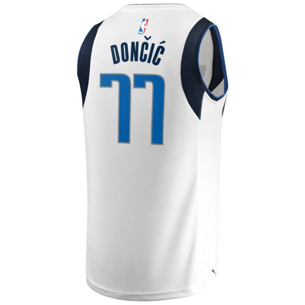 Luka Doncic Dallas Mavericks Fanatics Fast Break Men's Replica Jersey - Association Edition - White - Image 4