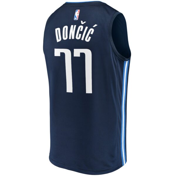 Luka Doncic Dallas Mavericks Fanatics Fast Break Team Replica Jersey Navy - Statement Edition - Image 4
