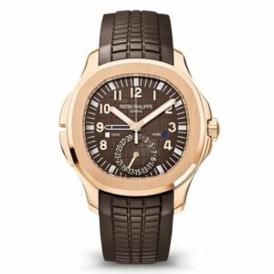 Luxury Patek Philippe Aquanaut Brown Embossed Arabic Dial Rose Gold Composite MenS Watch 5164R-001