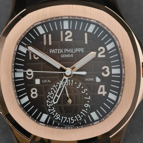Luxury Patek Philippe Aquanaut Brown Embossed Arabic Dial Rose Gold Composite MenS Watch 5164R-001 - Image 2