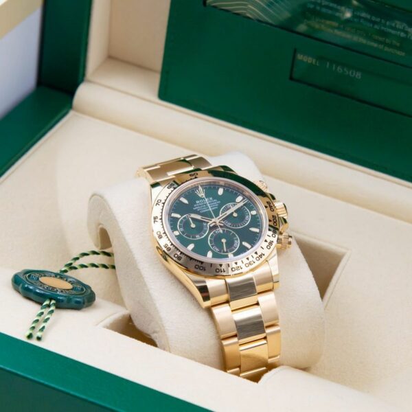 Luxury Rolex Daytona 116508-0013 Green Dial Yellow Gold Oyster Watch - Image 2