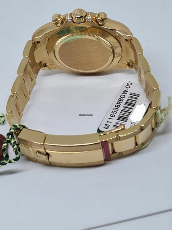 Luxury Rolex Daytona Rainbow, Black Dial, Diamond Bezel, Oyster Bracelet, Yellow Gold Watch 116598 Rbow - Image 4