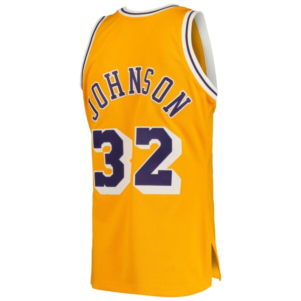 Magic Johnson Los Angeles Lakers Mitchell & Ness 1984/85 Hardwood Classics Authentic Jersey - Gold - Image 4