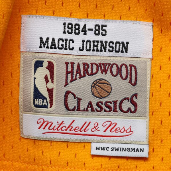 Magic Johnson Los Angeles Lakers Mitchell & Ness 1984/85 Hardwood Classics Swingman Jersey - Gold - Image 8