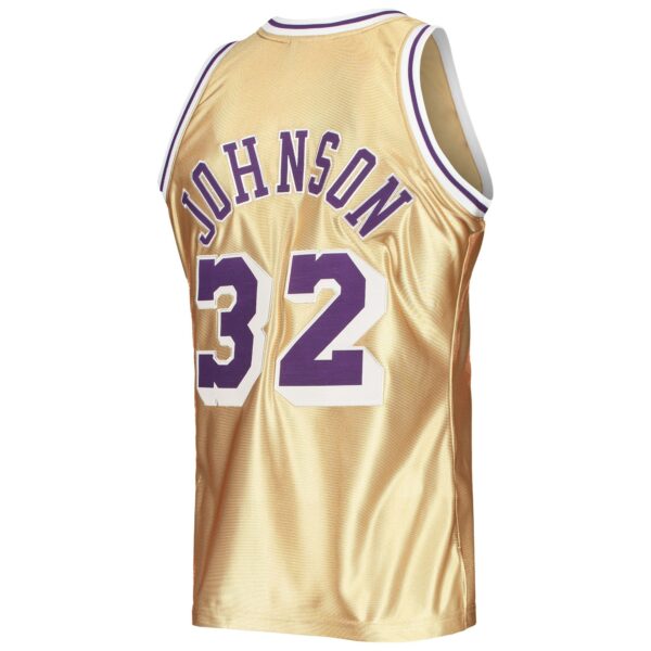 Magic Johnson Los Angeles Lakers Mitchell & Ness 75th Anniversary 1984/85 Hardwood Classics Swingman Jersey - Gold - Image 4