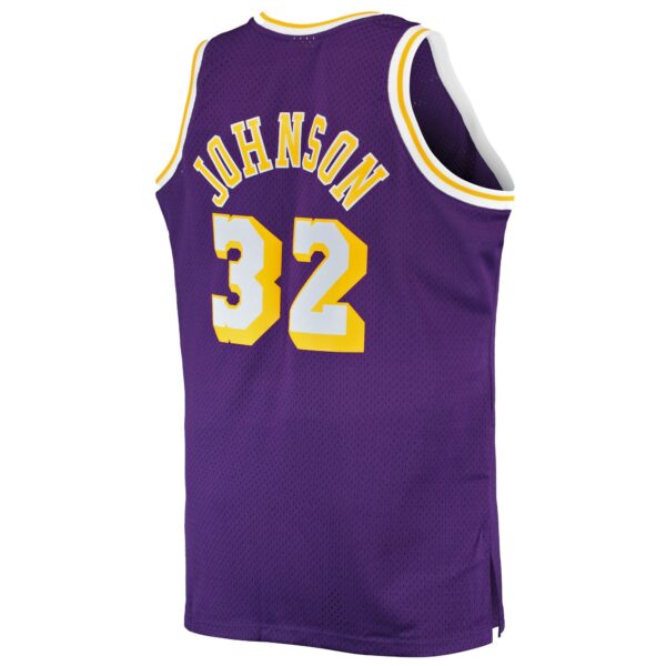 Magic Johnson Los Angeles Lakers Mitchell & Ness Big & Tall 1984/85 Hardwood Classics Swingman Jersey - Purple - Image 4