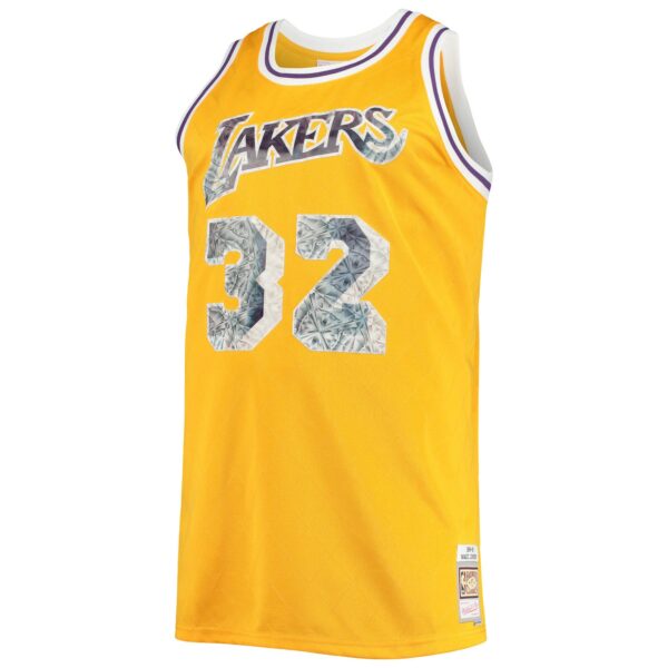 Magic Johnson Los Angeles Lakers Mitchell & Ness Big & Tall 1984/85 NBA 75th Anniversary Diamond Swingman Jersey - Gold - Image 3