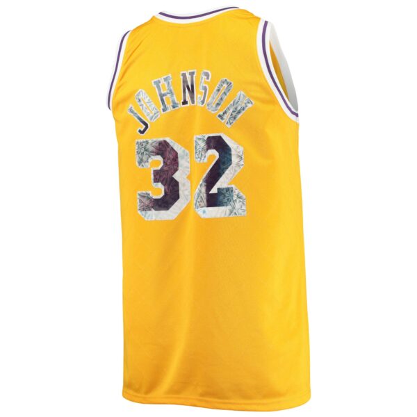 Magic Johnson Los Angeles Lakers Mitchell & Ness Big & Tall 1984/85 NBA 75th Anniversary Diamond Swingman Jersey - Gold - Image 4