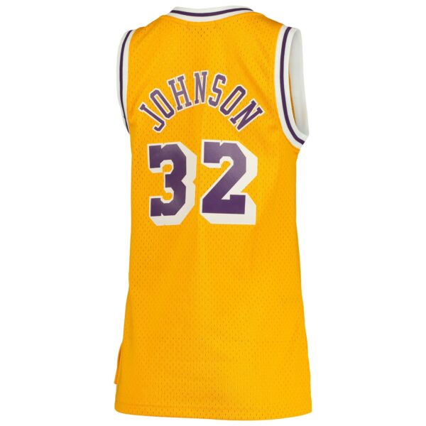 Magic Johnson Los Angeles Lakers Mitchell & Ness Women's 1984/85 Hardwood Classics Swingman Jersey - Gold - Image 4