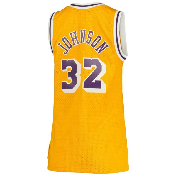 Magic Johnson Los Angeles Lakers Mitchell & Ness Women's 1984/85 Hardwood Classics Swingman Jersey - Gold - Image 4