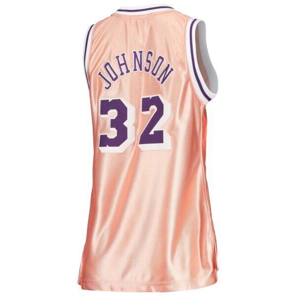 Magic Johnson Los Angeles Lakers Mitchell & Ness Women's 75th Anniversary Rose Gold 1984 Swingman Jersey - Pink - Image 4