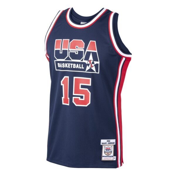 Magic Johnson USA Basketball Mitchell & Ness 1992 Dream Team Authentic Jersey - Navy - Image 3