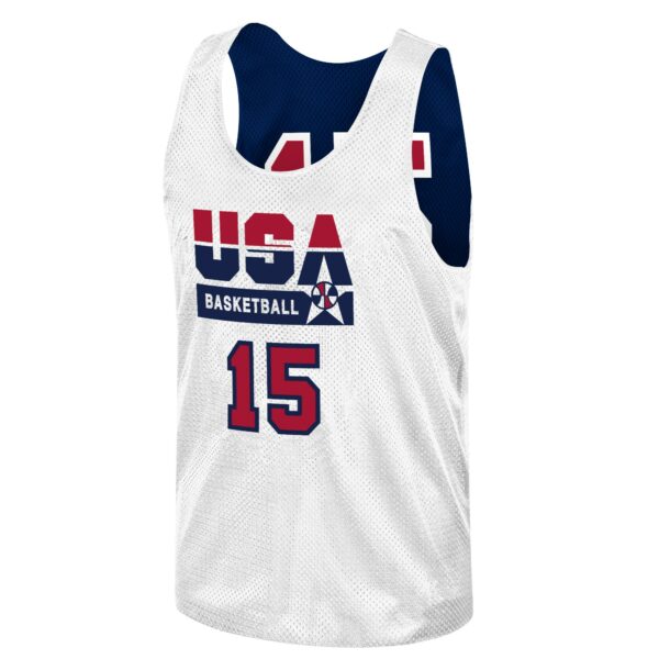 Magic Johnson USA Basketball Mitchell & Ness Training 1992 Dream Team Authentic Reversible Practice Jersey - Navy - Image 4