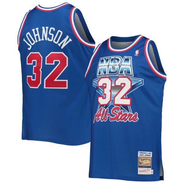 Magic Johnson Western Conference Mitchell & Ness Hardwood Classics 1992 NBA All-Star Game Authentic Jersey - Royal - Image 2