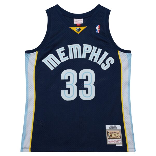 Marc Gasol Memphis Grizzlies Mitchell & Ness  2008/09 Hardwood Classics Swingman Throwback Jersey - Navy - Image 3