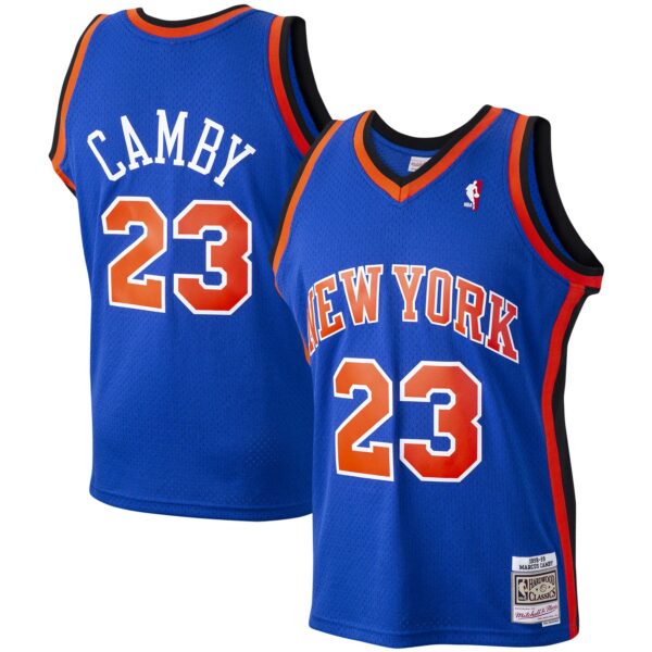 Marcus Camby New York Knicks Mitchell & Ness 1998/99 Hardwood Classics Swingman Jersey - Blue - Image 2