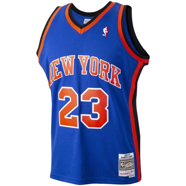 Marcus Camby New York Knicks Mitchell & Ness 1998/99 Hardwood Classics Swingman Jersey - Blue - Image 3