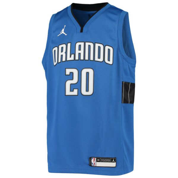 Markelle Fultz Orlando Magic Jordan Brand Youth 2020/21 Swingman Jersey - Statement Edition - Blue - Image 3
