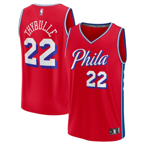 Matisse Thybulle Philadelphia 76ers Fanatics Fast Break Replica Player Jersey - Statement Edition - Red - Image 2