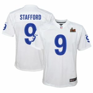 Matthew Stafford Los Angeles Rams Nike Youth Super Bowl LVI Game Patch Jersey - White