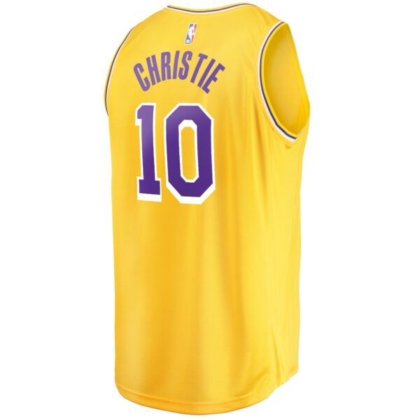 Max Christie Los Angeles Lakers Fanatics Fast Break Replica Jersey - Icon Edition - Gold - Image 4
