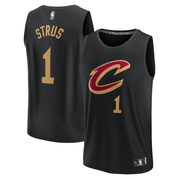Max Strus Cleveland Cavaliers Fanatics Fast Break Replica Player Jersey - Statement Edition - Black - Image 2