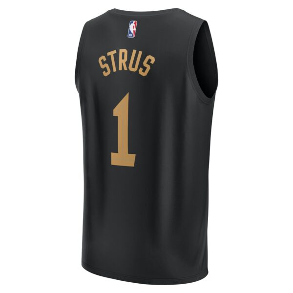 Max Strus Cleveland Cavaliers Fanatics Fast Break Replica Player Jersey - Statement Edition - Black - Image 4