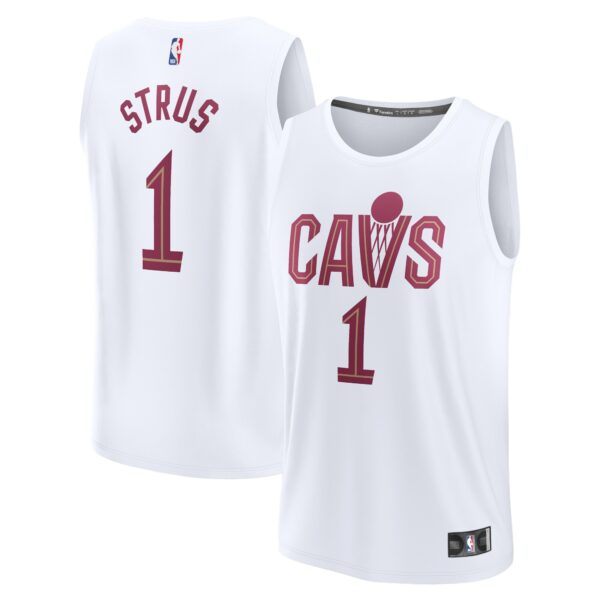Max Strus Cleveland Cavaliers Fanatics Youth Fast Break Replica Player Jersey - Association Edition - White - Image 2