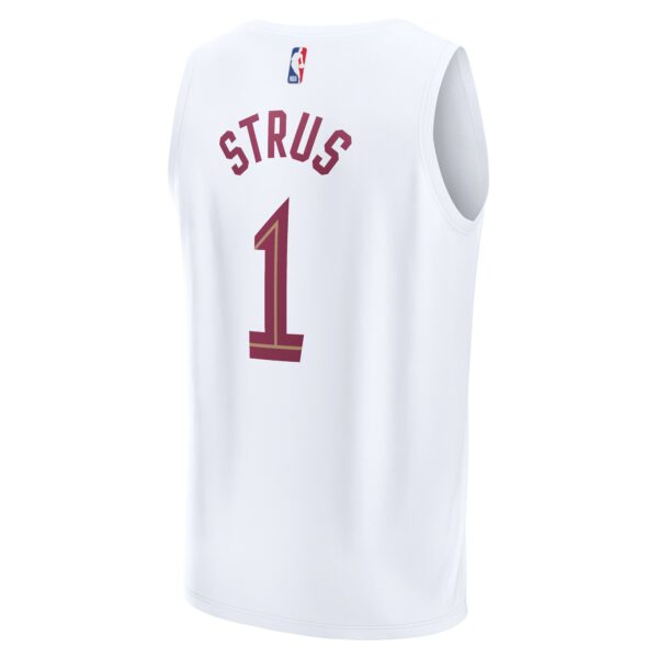 Max Strus Cleveland Cavaliers Fanatics Youth Fast Break Replica Player Jersey - Association Edition - White - Image 4