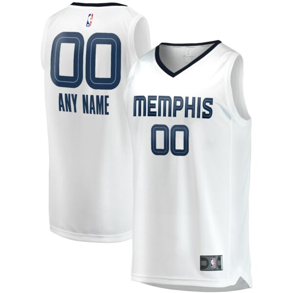 Memphis Grizzlies Fanatics Fast Break Custom Replica Jersey - Association Edition - White - Image 2