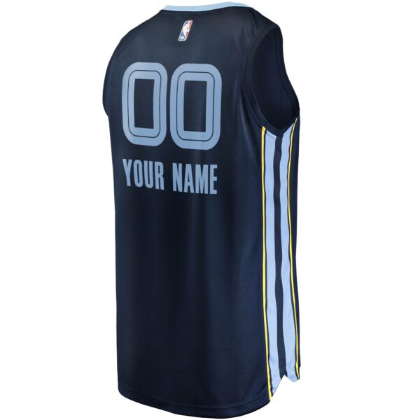 Memphis Grizzlies Fanatics Youth Fast Break Custom Replica Jersey Navy - Icon Edition - Image 4