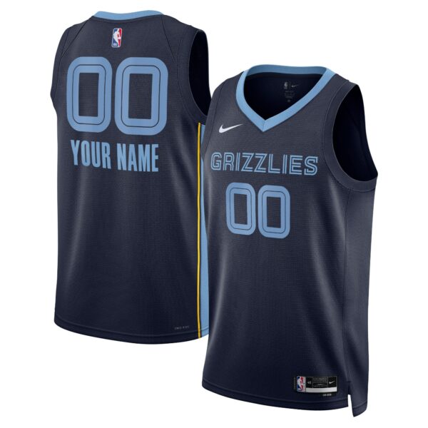 Memphis Grizzlies Nike Unisex Swingman Custom Jersey Navy - Icon Edition - Image 2