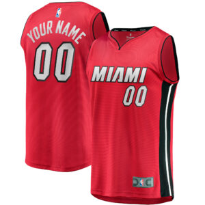 Miami Heat Fanatics Fast Break Custom Jersey - Red - Statement Edition