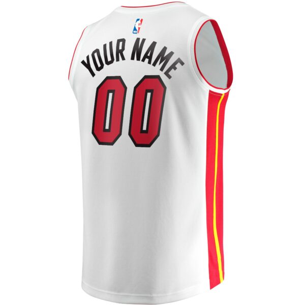 Miami Heat Fanatics Fast Break Custom Replica Jersey - Association Edition - White - Image 4